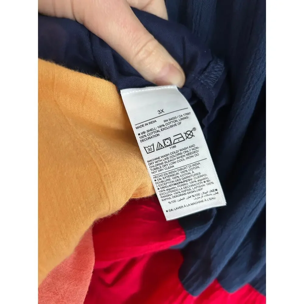 Old Navy Sleeveless Tasseled Color-Block All-Day Maxi Swing Dress Women’s 3X - Picture 9 of 11